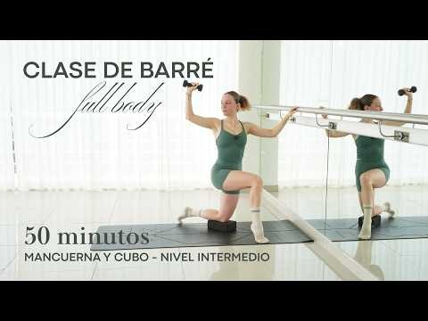 50-Minute Full Body Barre Class | Arms, Glutes, and Abs | Cube and Dumbbells