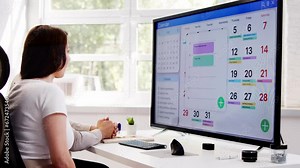 Electronic Timeline Business Schedule On Computer