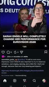 SARAH ENGELS WILL REVAMP HER PERFORMANCE FOR EUROVISION #eurovision2026