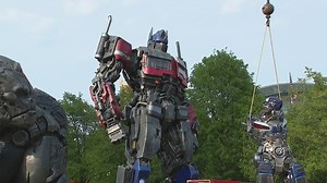 Transformers statues unveiled at Navy Pier as "Rise of the Beasts" movie promotion