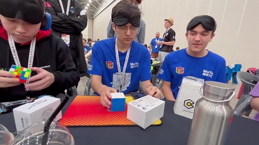 3-5 Cube Blindfolded Relay Under 6 Min👍 (feat. Tommy Cherry, Stanley Chapel and Hill Pong Yong Feng) #moyu #moyucube #moyuculture #speedcubing #teammoyu