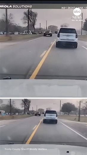 Dashcam footage released by authorities in Texas shows the moment a driver crashed into an 18-wheeler on Christmas Day. The deputy in pursuit at the time of the crash had been responding to reports of a reckless driver. Fortunately, no serious injuries were reported. The driver "was an elderly gentleman who was fatigued and falling asleep while driving," according to the Trinity County Sheriff’s Office. https://abcnews.visitlink.me/uaO6BA | ABC News