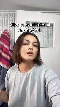 Slick ponytail tutorial on short hair🌸🎀 #makeup #hairtutorial #hairstyle
