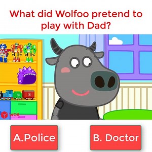 659 reactions · 16 comments | What did Wolfoo pretend to play with Dad? A or B? | Wolfoo Nursery Rhymes | Facebook