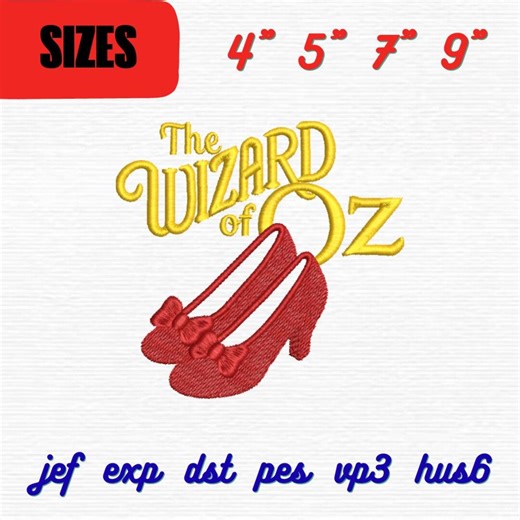 Wizard of Oz Inspired Embroidery Design, Ruby Red Shoes Quote Machine Embroidery File, Movie Theme - Etsy