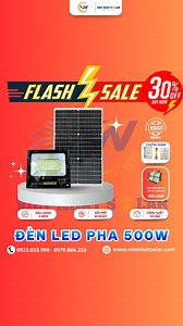 💥Deal Sốc Mở Bán - Số Lượng Có Hạn (Duy Nhất 50 Suất Nhanh Tay)!!! 🥳Siêu Phẩm Nâng Cấp, Cải Tiến Toàn Diện - Hiệu Năng Bền Bỉ, Công Suất Mạnh Mẽ Với Đèn Pha Led 500W Thế Hệ Mới! 😲Khám Phá Thông Số Đỉnh Cao: 🔹 Chip LED: 585 Chip LED 5054 Mới ( Sáng trên 250m2) 🔹 Pin lưu trữ: 60.000mAh (Pin Lithium cao cấp sáng trên 12 tiếng) 🔹 Chất liệu: Vỏ nhôm nguyên khối, mặt kính cường lực 🔹 Chống nước: IP68 ( chiếu sáng bất chấp thời tiết) 🔸 Tấm pin: Monosilicon (50W/18V) - kích thước 45x70cm sạc siê