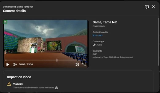 Sound effect used in Roblox Game Experiences getting likely false copyright issues!