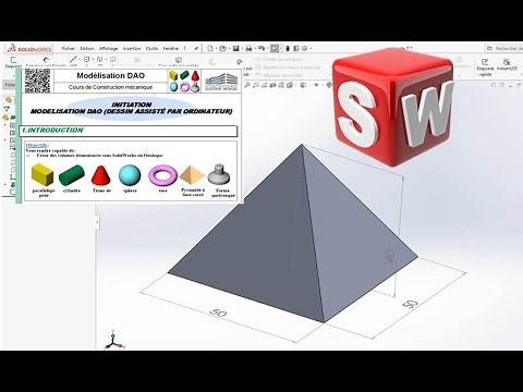 Pyramide à base carrée - Solidworks - Volume 6