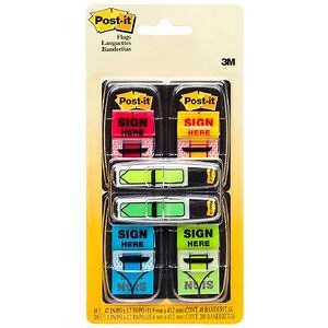 Post-it Sign Here Flags 25x43 mm with Arrow Flags Value Pack
