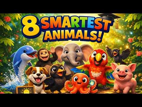 8 Super Smart Animals That Will Surprise You! 🐬🐘| Fun Learning for Kids