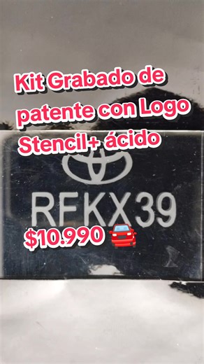 kit grabado de patente, Stencil personalizado y logo, desde $10990 para grabar 1 auto y $12990 graba 2 autos #grabadodepatentes #grabadopatentes #kitgrabadodepatente #kitauto #ley21601 #grabadoconacido #chile #envioatodochile #mercadolibre #comprasonline