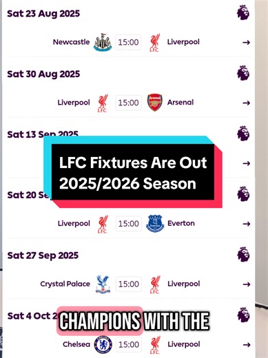LFC Fixtures for 2025/2026 Season Released