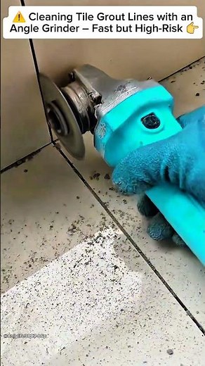 ⚠️ Cleaning Tile Grout Lines with an Angle Grinder – Fast but High-Risk 👉