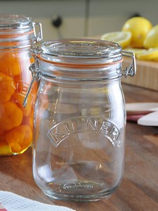 Buy Kilner Clip Top Transparent Typography Glass Dishwasher Safe Wire Clamp Jar 1L -  - Home for Unisex