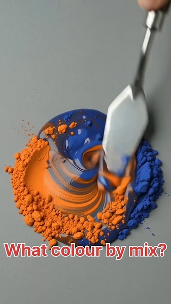 Mixing Orange + Cobalt Blue 😱 What color comes next? #shorts #colormixing
