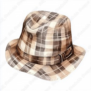 Plaid Detective Hat Clip Art, Vintage Inspector Style (JPG Digital Download) - Etsy Australia