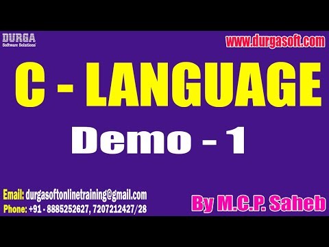 C - LANGUAGE tutorials || Demo - 1 || by Mr. M.C.P. Saheb On 10-10-2022 @7PM IST