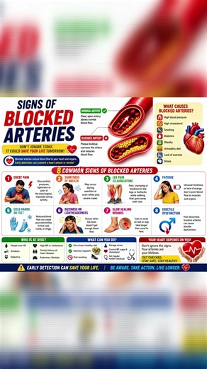 Heart Attack Starts Here? Signs of Blocked Arteries Explained #medicalshort