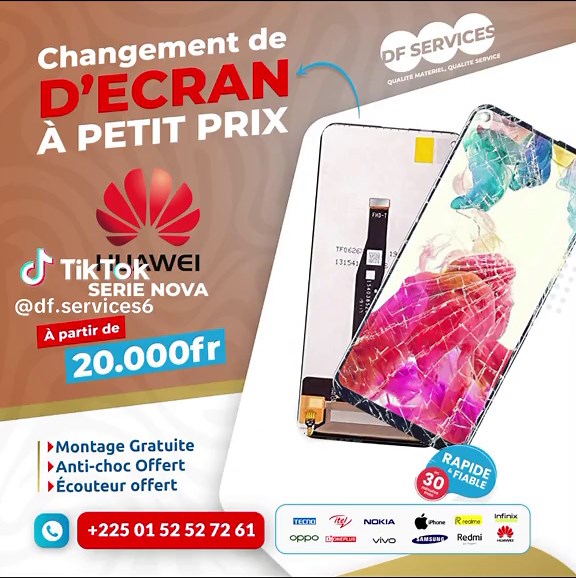 Remplacement d’écran HUAWEI à Abidjan