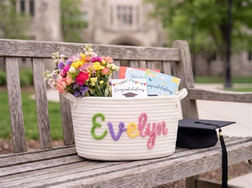 Personalized Grad Gift Basket, Custom Name Basket, Graduation Gift for Daughter, Best Friend Graduation Gift, Teacher Appreciation Gift - Etsy