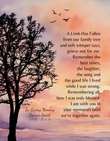 Sympathy Gift Family Tree Poem, A Limb Has Fallen Printable, Canva Template, Custom Memorial Digital Download Art - Etsy UK