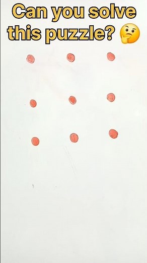 Can You Solve This 9Dots Puzzle With Only 4 Lines?🤔 | #puzzlegame #ytshorts #shortsfeed #shorts