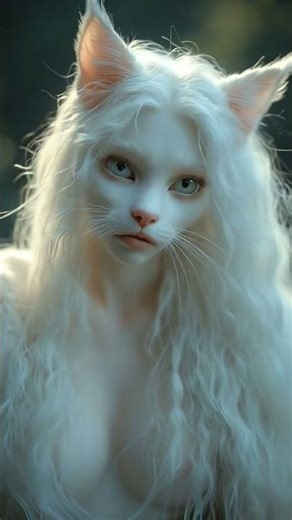❤️🤍 #trending #cat #catwoman #girl #ai #alien #white #pet #viral #creative