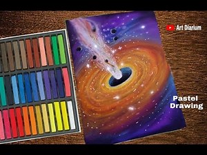 Very Easy Black hole galaxy sky Drawing with Pastel | Beginners Drawing
