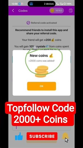 Topfollow Code Today | Instagram Followers Free | 🥰 #shorts #viral