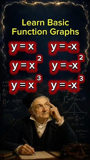 Basic Function Graphs Explained | y=x, y=-x, y=x², y=-x², y=x³ & y=-x³ | Graphs Made Easy#maths