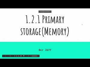 Primary storage (memory) - OCR J277 1.2.1