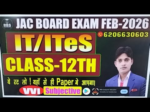 Class 12th ITeS Subjective VVI 2026 by jawed Sir