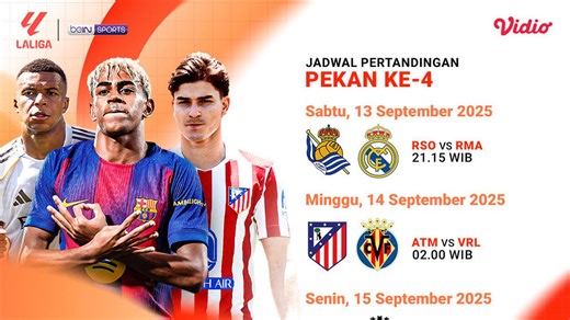 Simak Jadwal dan Live LaLiga Pekan Keempat 2025/2026, Eksklusif di Vidio