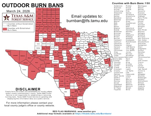 Navarro County joins growing list of Texas burn bans