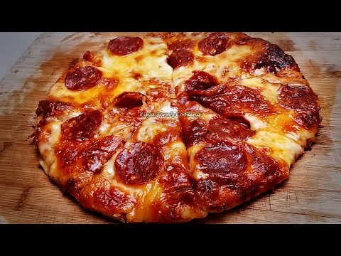 HOW TO MAKE SUPER YUMMY PEPPERONI PIZZA AT HOME USING HOMEMADE DOUGH AND PIZZA SAUCE!!!