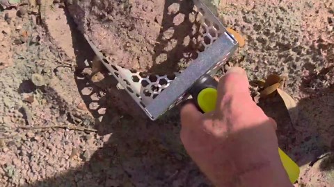 CKG Hand Sand Scoop for Metal Detecting with Ergonomic Yellow Handle, Metal Detecting Shovel for Beach Sand Sifter, Heavy Duty Stainless Steel, Perfect from Metal Detector Accessories