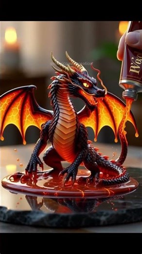 Tube Paste Fire Dragon Transformation! #dragon