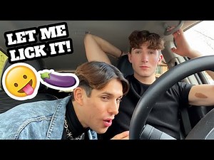 trying to give him HEAD on the road - boyfriend prank *gay couple*