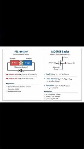 PN Junction & MOSFET Basics Explained, Semiconductor Physics, VLSI for Beginners #vlsi #electronics