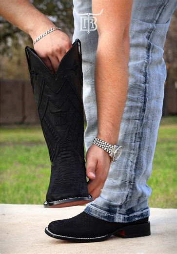 Handcrafted Matte Black Python Boots for $129