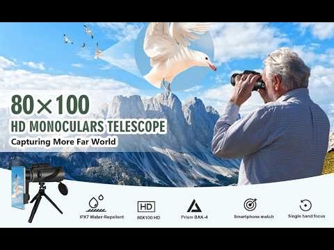 80x100 Monocular Telescope Review 🔭 High Power Zoom Test!