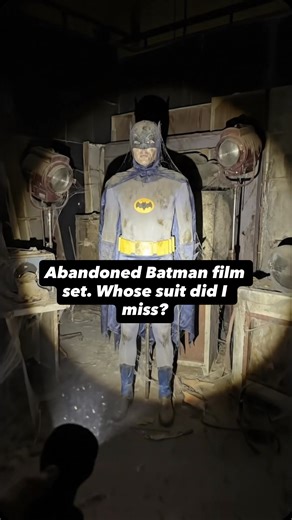 Bringing History To Life on Instagram: "Abandoned Batman film set. Whose suit did I miss? Let me know in the comments. #batman #batmansuit #abandoned #filmset"