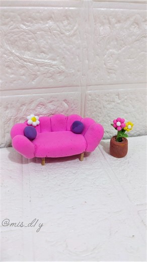 DIY Cute Mini Sofa 🛋️#diy #miniature #viralshort #clayart #trending #cute