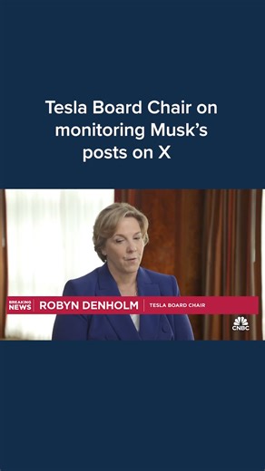 19K views · 97 reactions | Tesla Board Chair Robyn Denholm says the Tesla board “absolutely” monitors Elon Musk’s posts on X, formerly known as tweets. | CNBC | Facebook