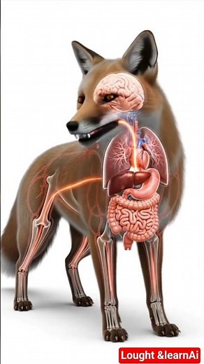 Fox Eating Meat in 3D 🦊🔥 – Transparent Digestive System Explained