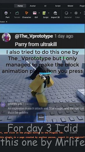 Day 3 scripting your roblox ideas into roblox studio! #roblox #lua #robloxscript #scripting