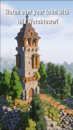 new tutorial for this medieval watchtower is out now! #minecraft #minecraft #ideas #shorts
