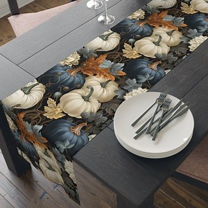Navy Pumpkins Table Runner Autumn Decor Harvest Decor Fall Dining Decor Thanksgiving Decor Fall Table Runner Fall Decor Autumn Table Runner - Etsy