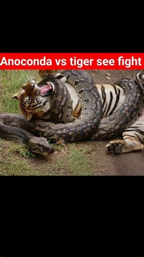 🐈🥱😱“When Anaconda Attacks Tiger 🐍🐅 | Shocking Jungle Fight”#shorts #viral #treanding