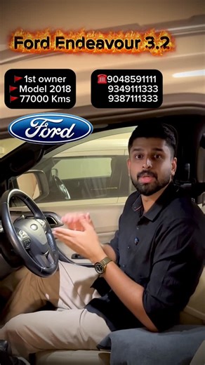 Premiumwheels Kerala on Instagram: "🔥Ford Endeavour. 3.2 Titanium . other state , 1st owner , 2018 model , 77000 kms driven with full ford showroom service history ☎️9048591111 9349111333 9387111333"